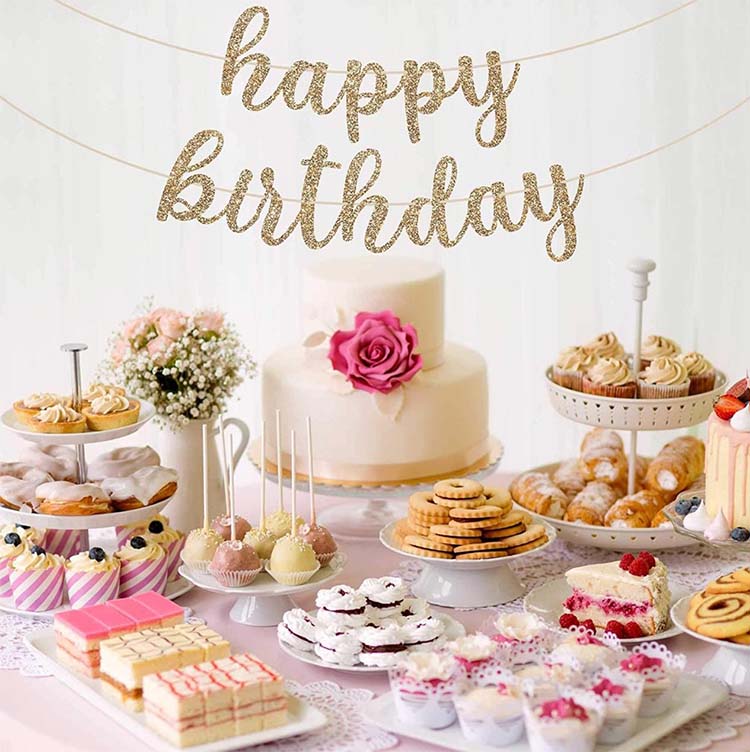 Happy birthday flag banner